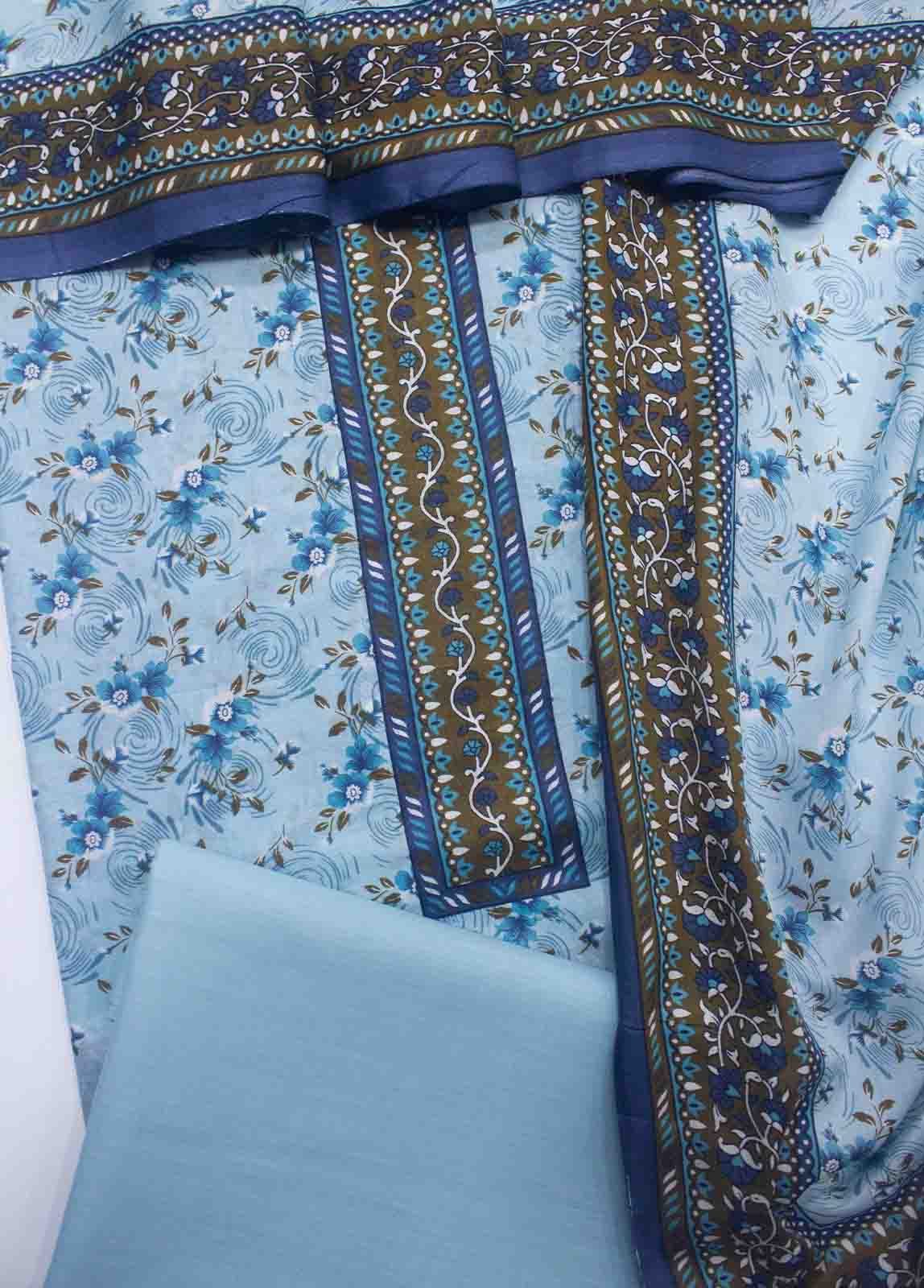 Bin Saeed Fabric - F&F-012 C-3 Lawn Fariha & Farah Printed UnStitched Suit
