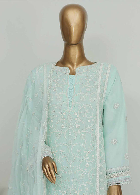 Bin Saeed Fabric - OMSC-010 M- 3 Piece Frock Style Chiffon Stitched Suit