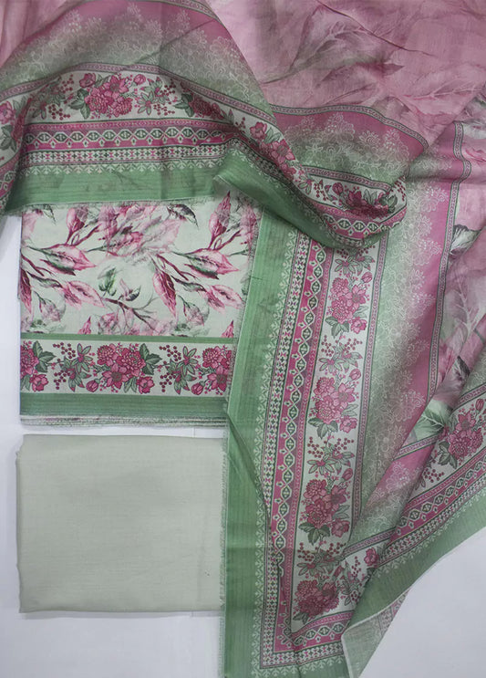 PDC-0766- 3 Piece Cotton Printed UnStitched Suit
