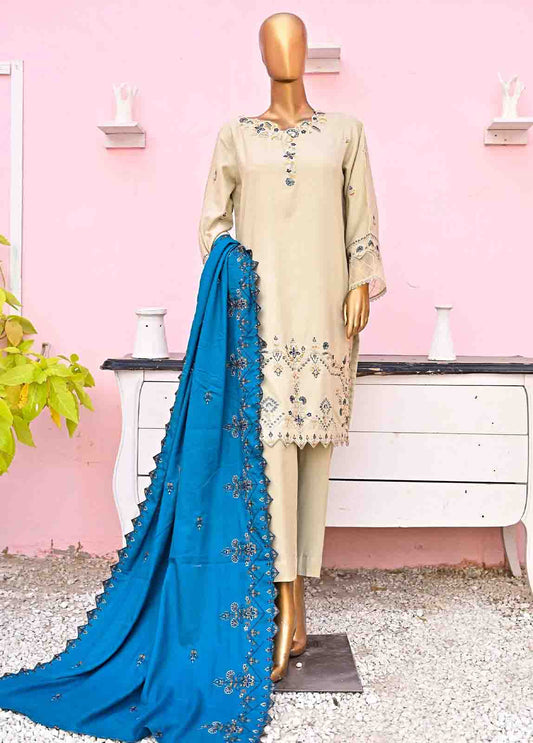 Bin Saeed Fabric - SFB-019-3 Piece Linen Embroidered collection