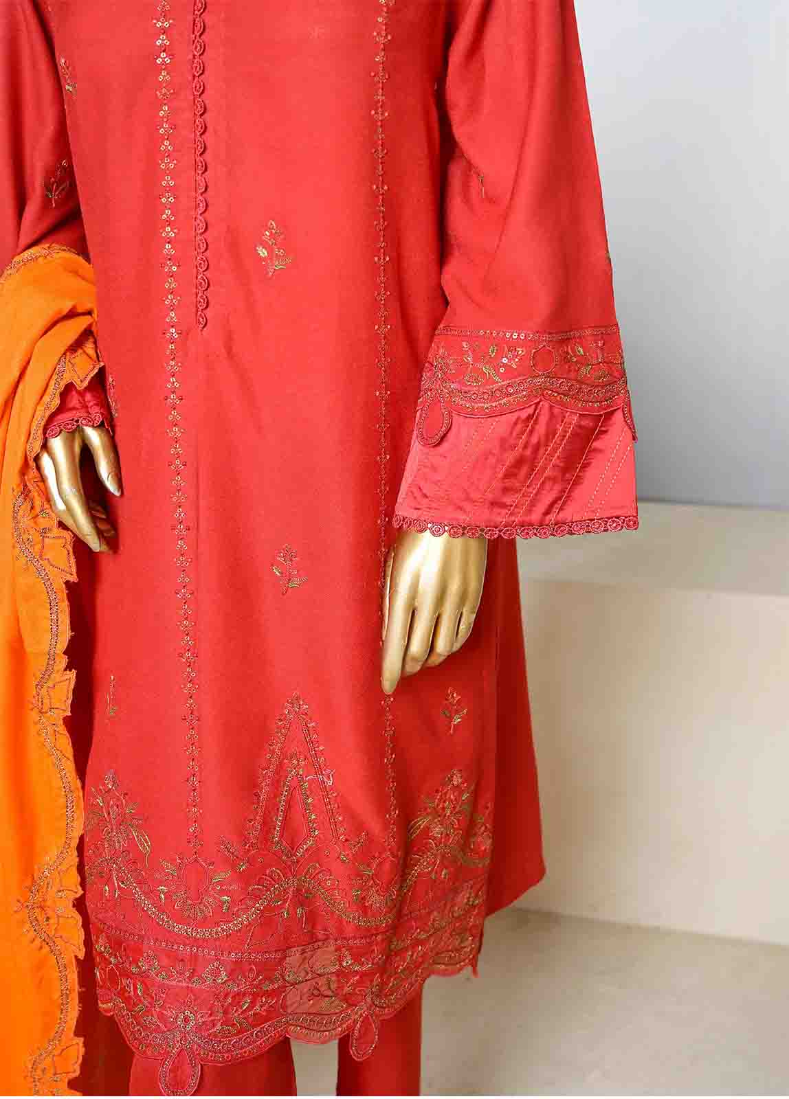 Bin Saeed Fabric - SFB-021-3 Piece Linen Embroidered collection