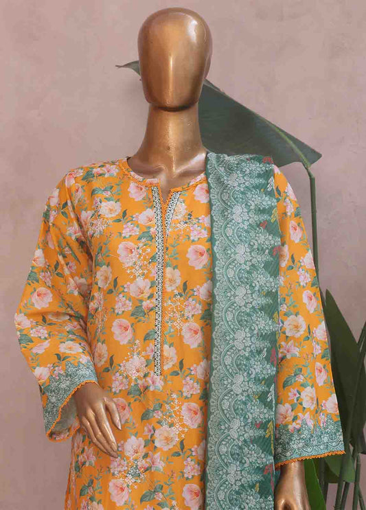 Bin Saeed Fabric - SM-RE-005-3 Piece Chikankari Stitched Suit