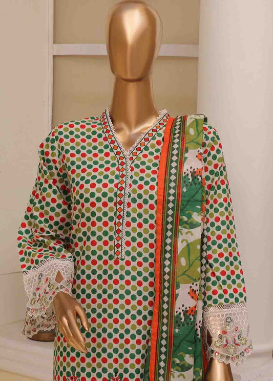 Bin Saeed Fabric - SME-616 -3 Piece Chikankari Stitched Suit