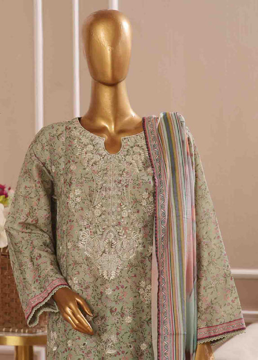 Bin Saeed Fabric - SME-765 -3 Piece Chikankari Stitched Suit