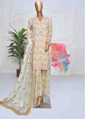 SMLE-0026-FR-3 Piece Cotton Embroidered