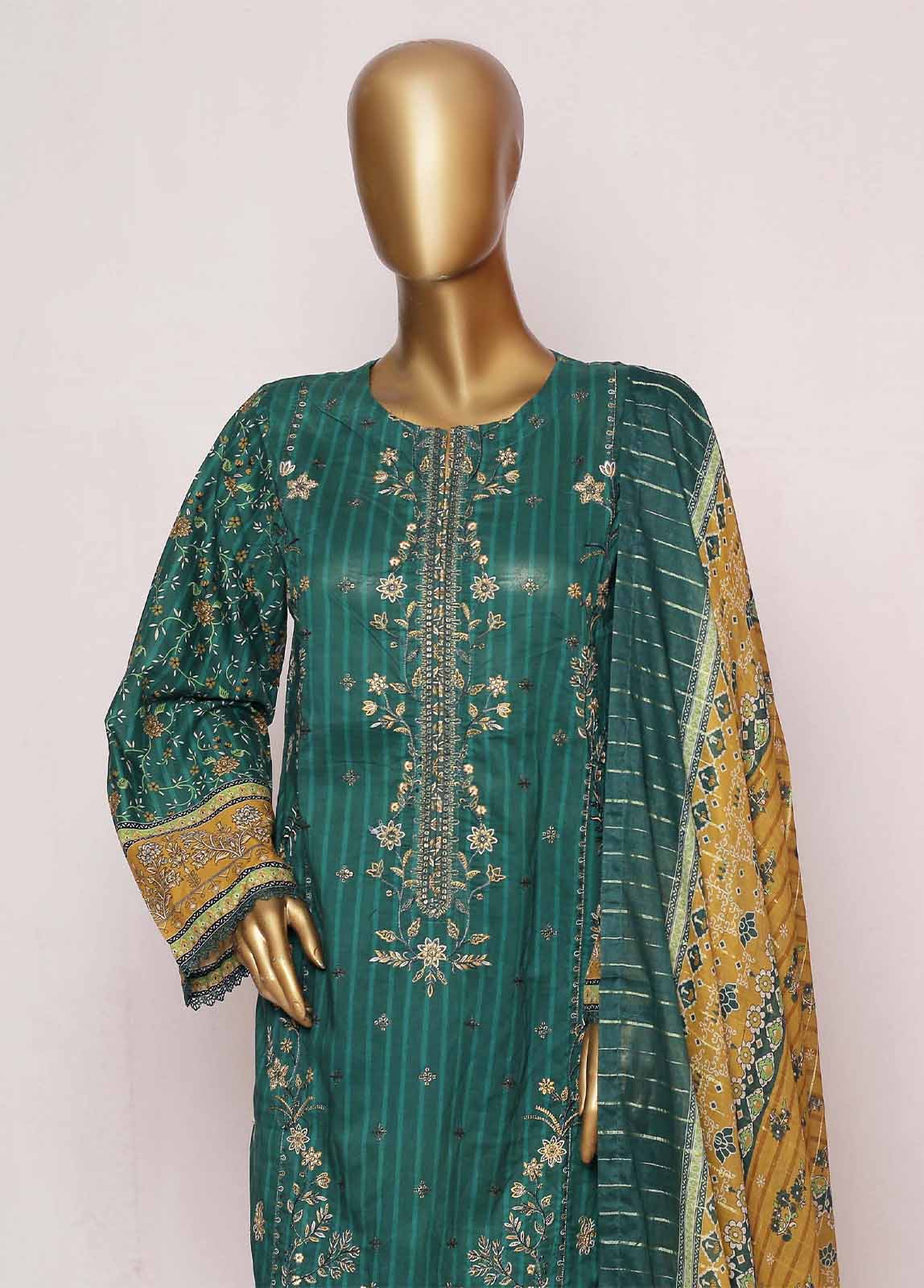 Bin Saeed Fabric - SMLE-0197- 3 Piece Embroidered Stitched Suit
