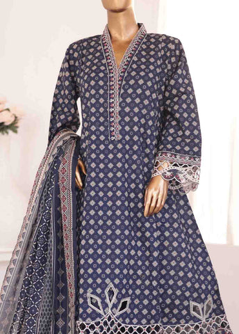 Bin Saeed Fabric - SMLF-FR-0132- 3 Piece Frock Style Stitched Suit Bin Saeed Fabric - SMLF-FR-0132- 3 Piece Frock Style Stitched Suit