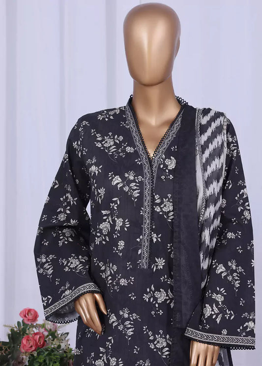 WC-2501- 3 Piece Printed Cotton Stitched Suit