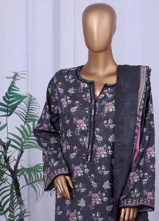 WC-2506- 3 Piece Printed Cotton Stitched Suit