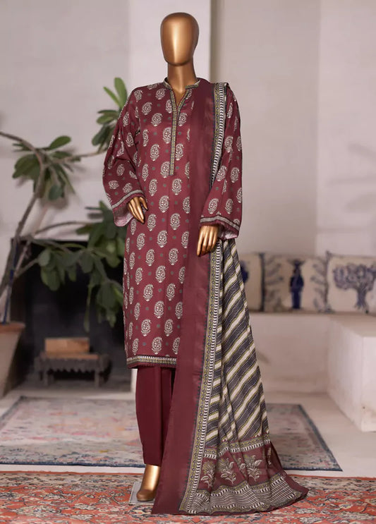 WC-2507- 3 Piece Printed Cotton Stitched Suit
