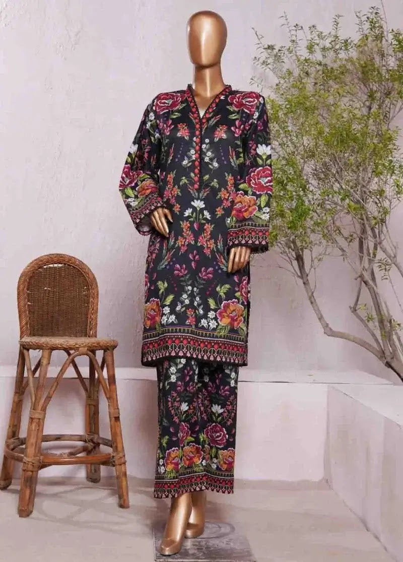 Bin Saeed Fabric - WC-2538- 2 Piece Printed Cotton Stitched Co Ords