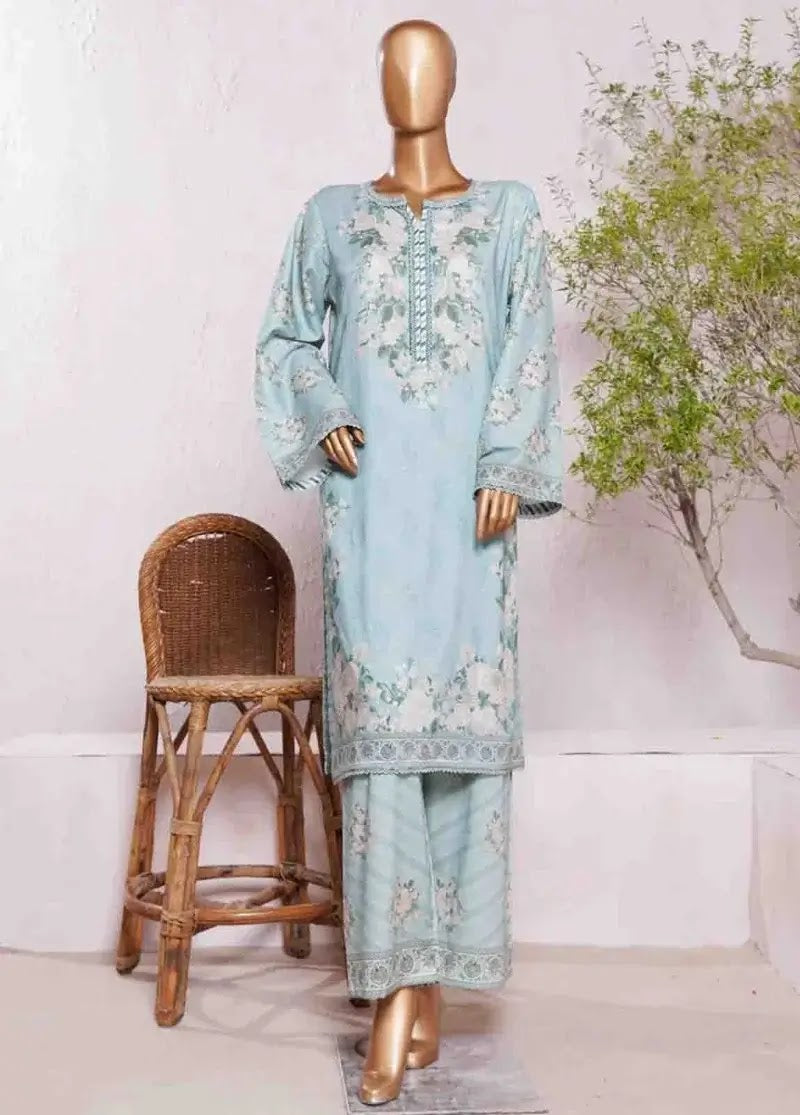 Bin Saeed Fabric - WC-2542- 2 Piece Printed Cotton Stitched Co Ords