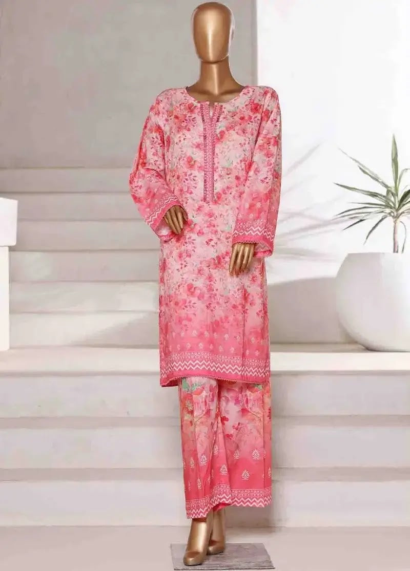 Bin Saeed Fabric - WC-2547- 2 Piece Printed Cotton Stitched Co Ords