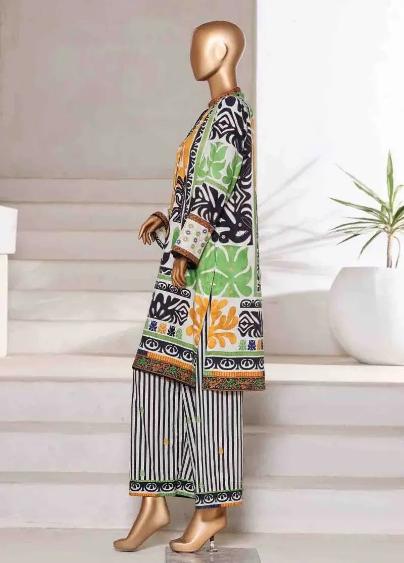 Bin Saeed Fabric - WC-2548- 2 Piece Printed Cotton Stitched Co Ords