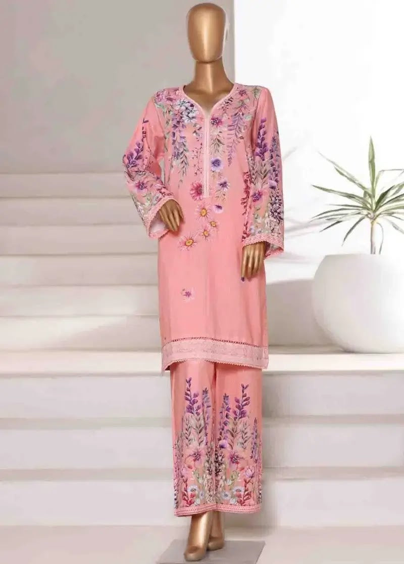 Bin Saeed Fabric - WC-2549- 2 Piece Printed Cotton Stitched Co Ords