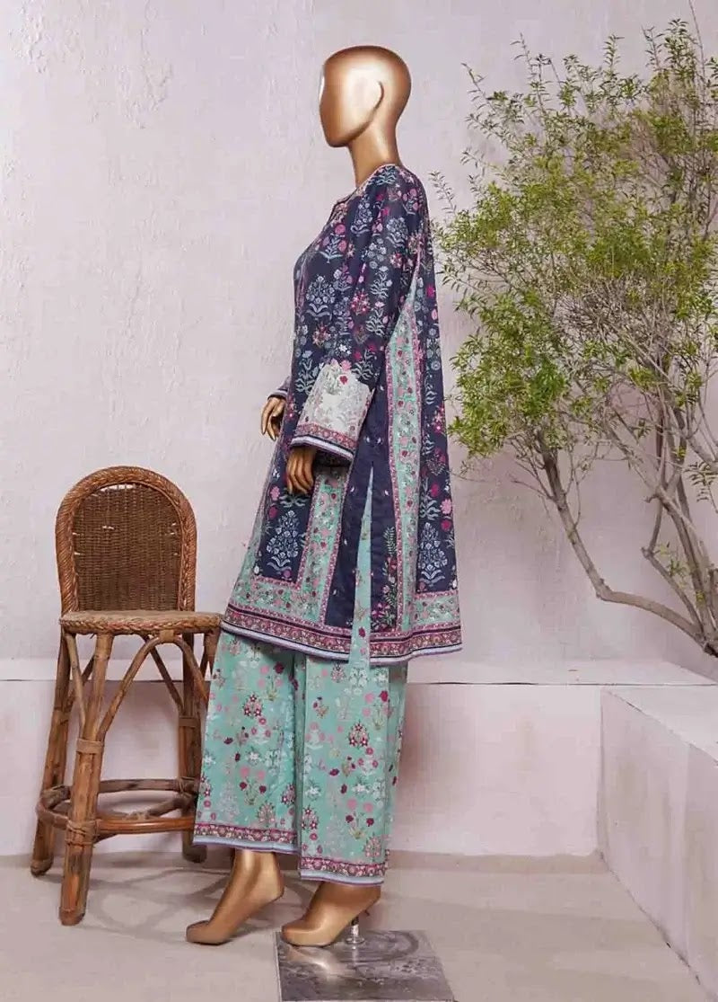 Bin Saeed Fabric - WC-2550- 2 Piece Printed Cotton Stitched Co Ords