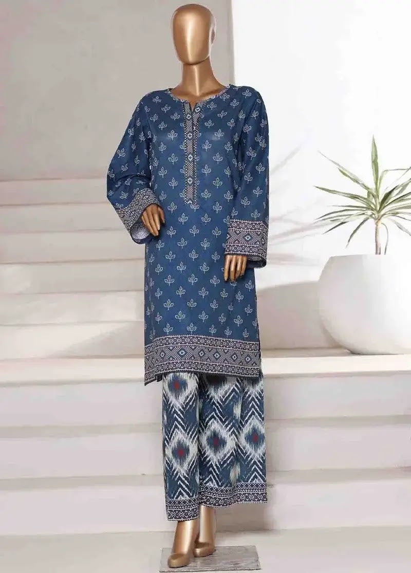 Bin Saeed Fabric - WC-2551- 2 Piece Printed Cotton Stitched Co Ords
