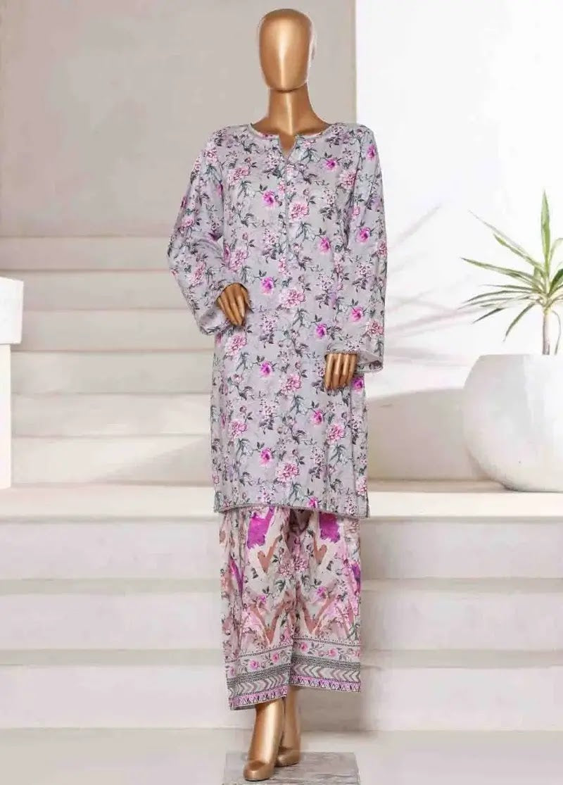 Bin Saeed Fabric - WC-2555- 2 Piece Printed Cotton Stitched Co Ords