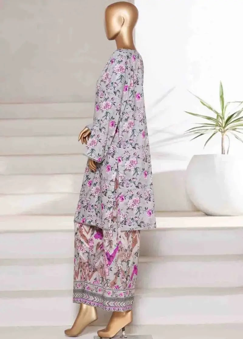 Bin Saeed Fabric - WC-2555- 2 Piece Printed Cotton Stitched Co Ords