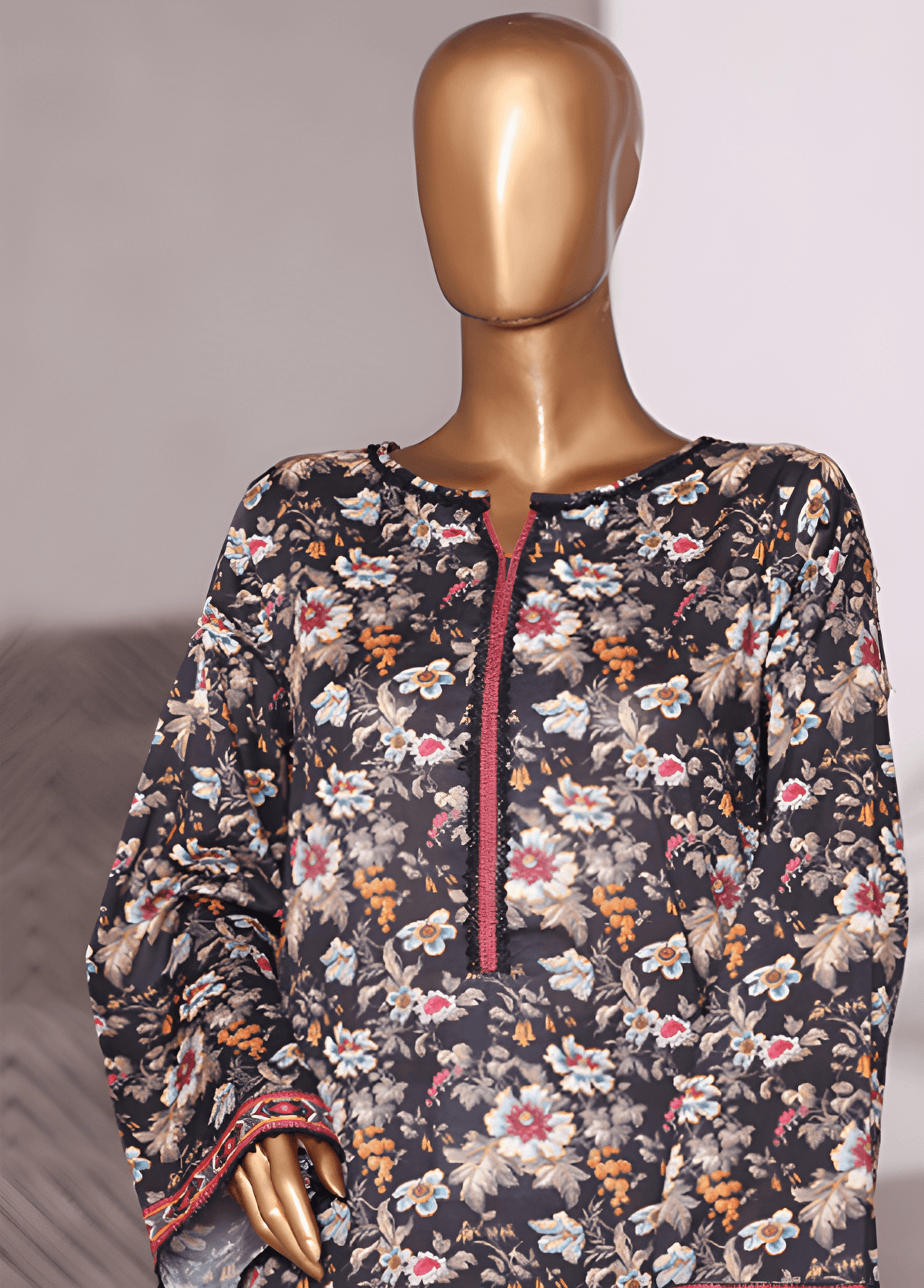 WC-2557-2- 2 Piece Printed Cotton Stitched Co Ords