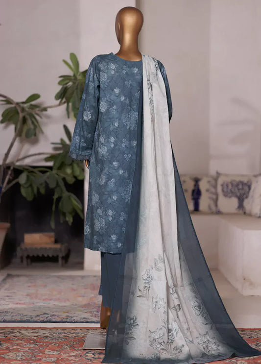 WC-2576- 3 Piece Printed Cotton Stitched Suit