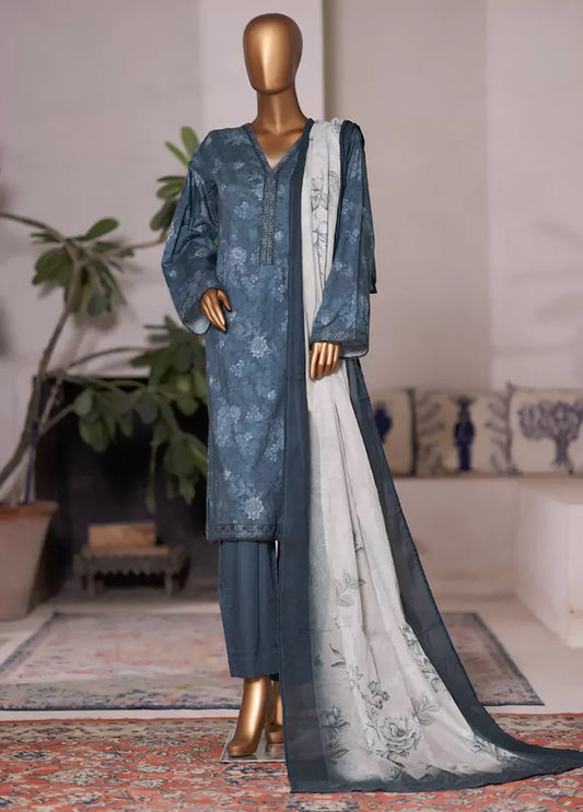 WC-2576- 3 Piece Printed Cotton Stitched Suit