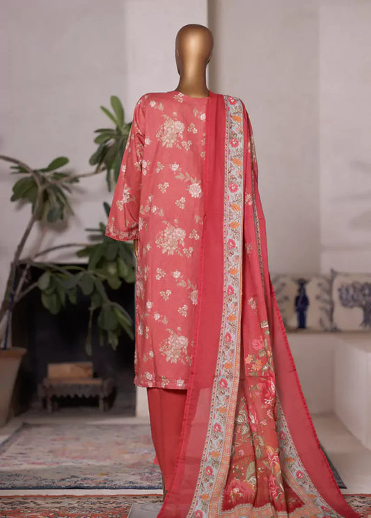 WC-2577- 3 Piece Printed Cotton Stitched Suit