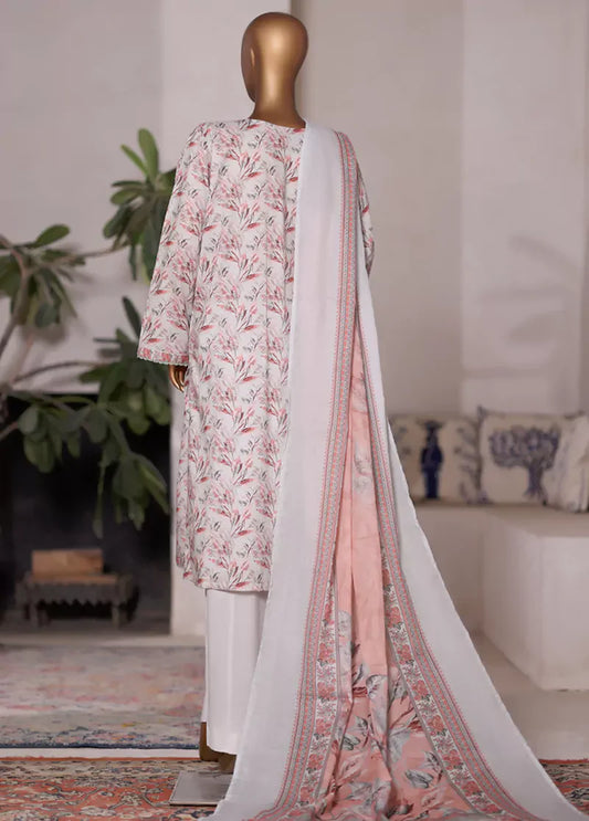 WC-2579- 3 Piece Printed Cotton Stitched Suit