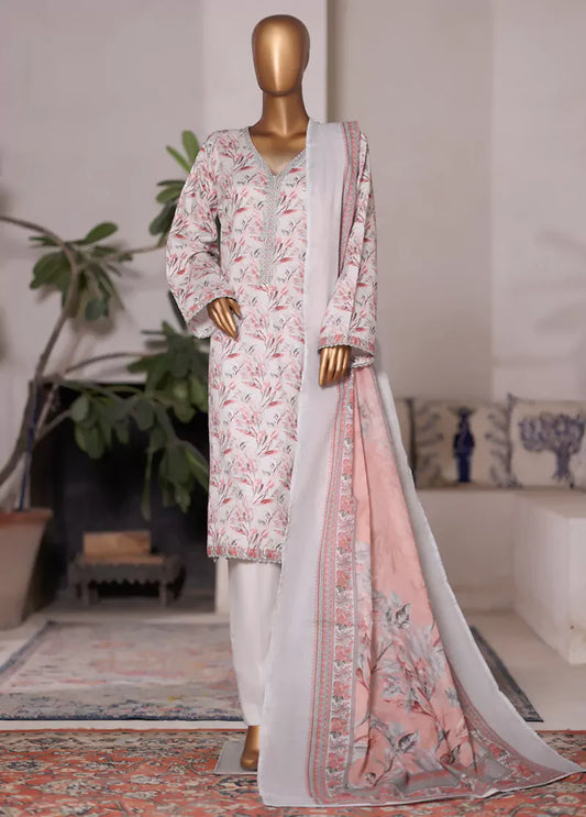 WC-2579- 3 Piece Printed Cotton Stitched Suit