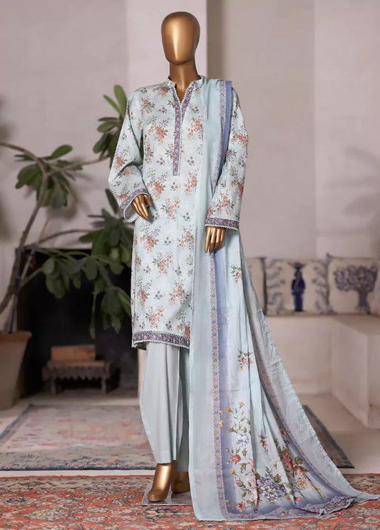 WC-2580- 3 Piece Printed Cotton Stitched Suit