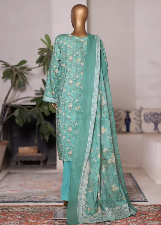 WC-2582- 3 Piece Printed Cotton Stitched Suit