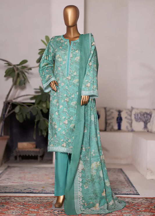 WC-2582- 3 Piece Printed Cotton Stitched Suit