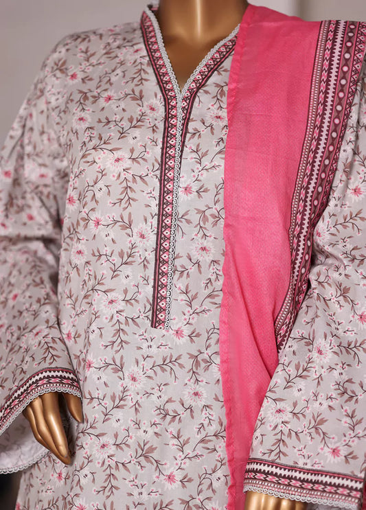 WC-2588- 3 Piece Printed Cotton Stitched Suit