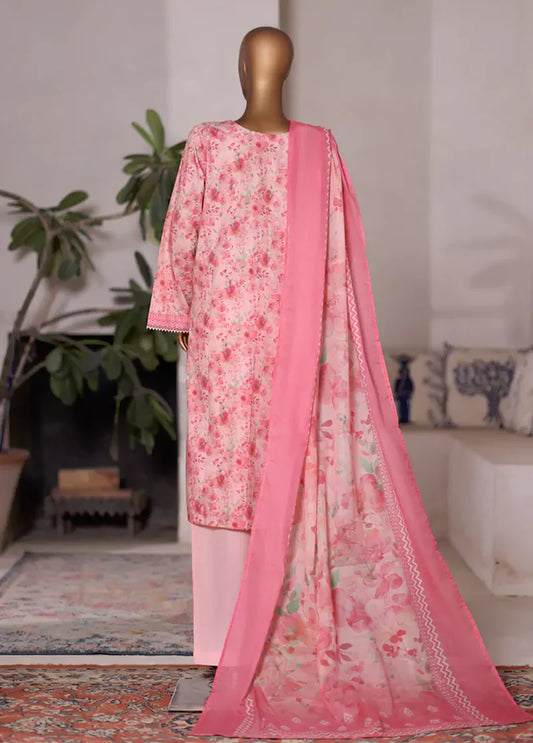 WC-2590- 3 Piece Printed Cotton Stitched Suit