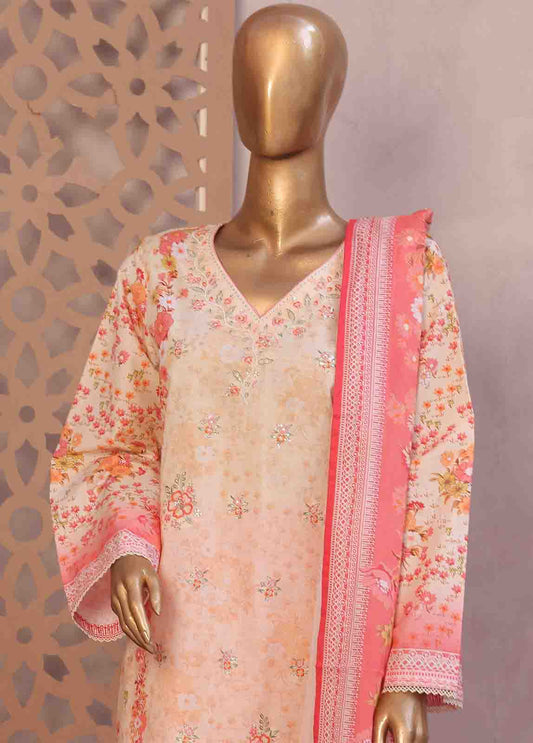 Bin Saeed Fabric - WC-RE-029-3 Piece Chikankari Stitched Suit
