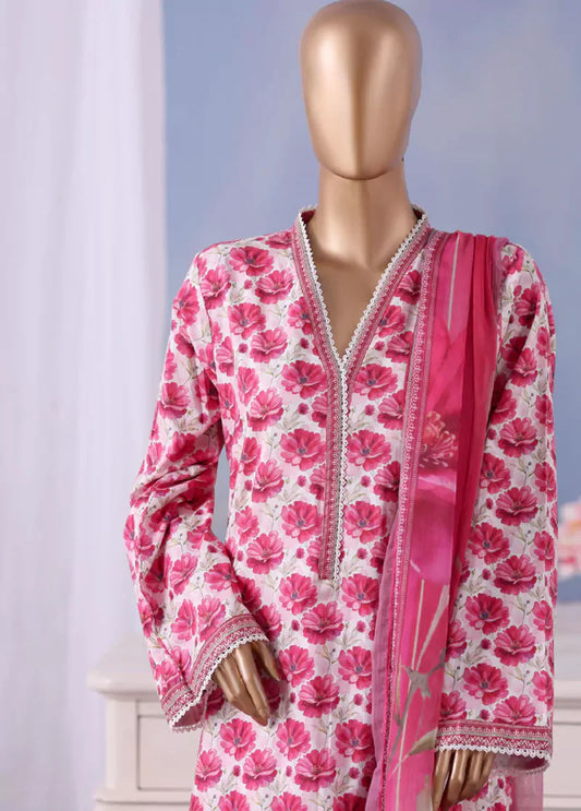 WCC-2564- 3 Piece Printed Cotton Stitched Suit