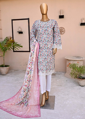 WCE-010-3 Piece Lawn Embroidered