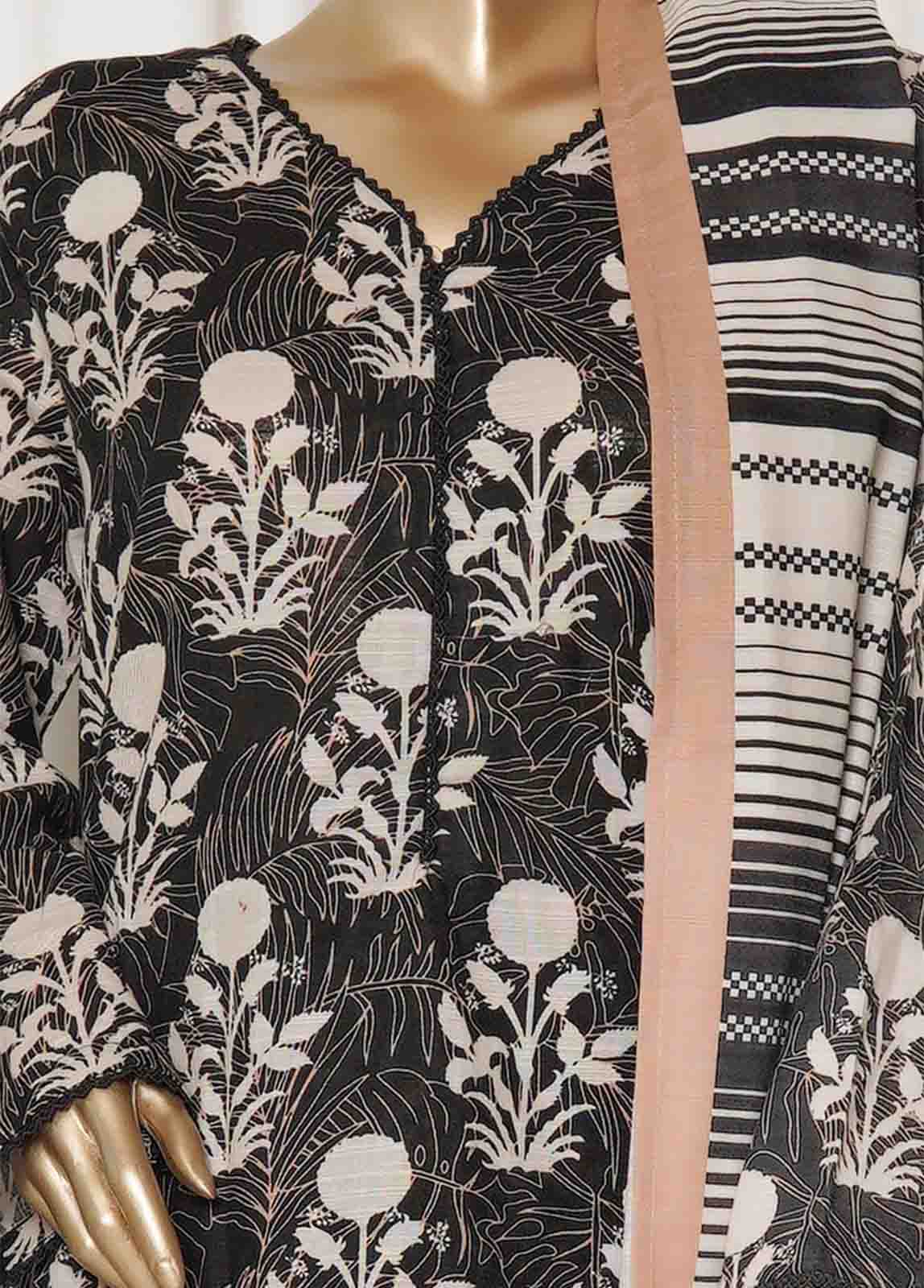 Bin Saeed Fabric - WK-092-PR R77- 3 Piece Khaddar Printed Stitched Suit 0