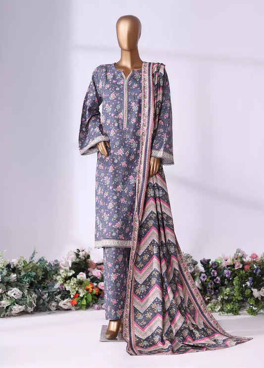 WK-25104-PR- 3 Piece Khaddar Printed Stitched Suit