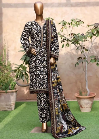 Bin Saeed Fabric - WK-25107-PR- 3 Piece Khaddar Printed Stitched Suit Bin Saeed Fabric - WK-25107-PR- 3 Piece Khaddar Printed Stitched Suit