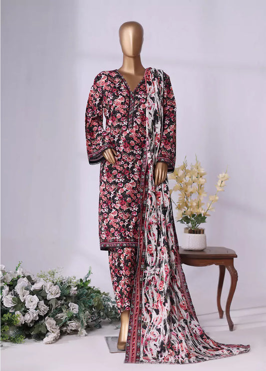 WK-25109-PR- 3 Piece Khaddar Printed Stitched Suit