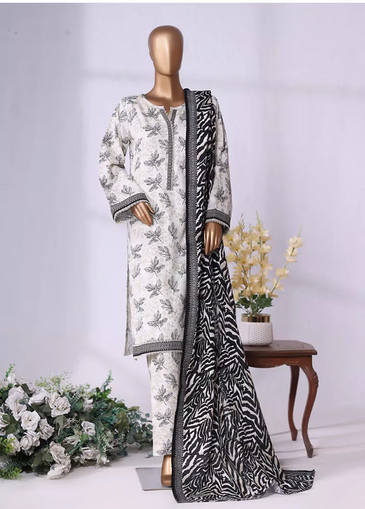 WK-25111-PR- 3 Piece Khaddar Printed Stitched Suit