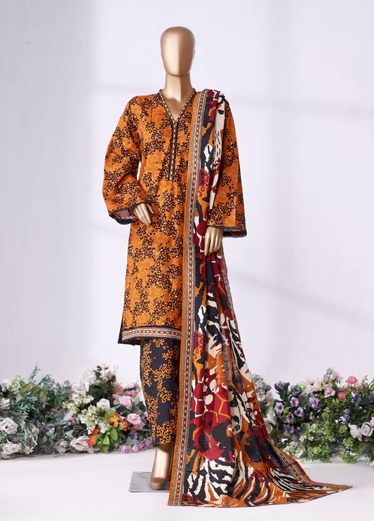 WK-25116-PR- 3 Piece Khaddar Printed Stitched Suit
