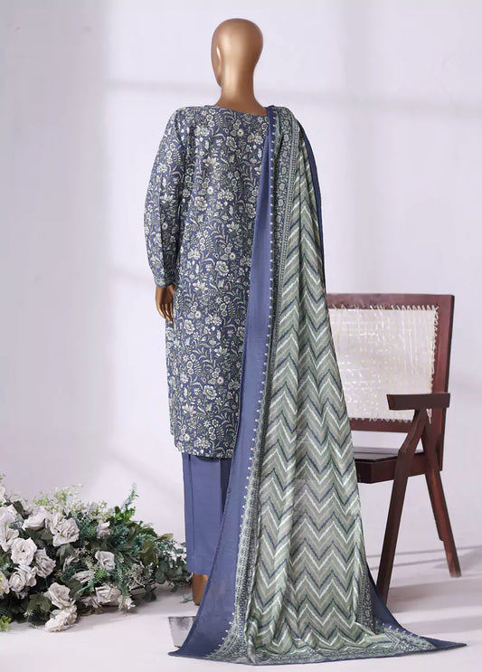 WK-2522-PR- 3 Piece Khaddar Printed Stitched Suit