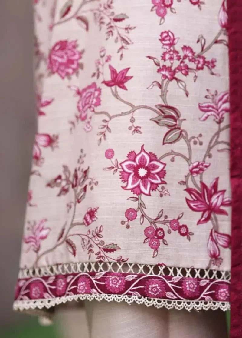 Bin Saeed Fabric - WK-2526-PR- 3 Piece Khaddar Printed Stitched Suit