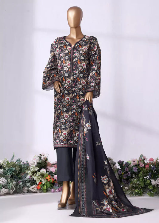 WK-2535-PR- 3 Piece Khaddar Printed Stitched Suit