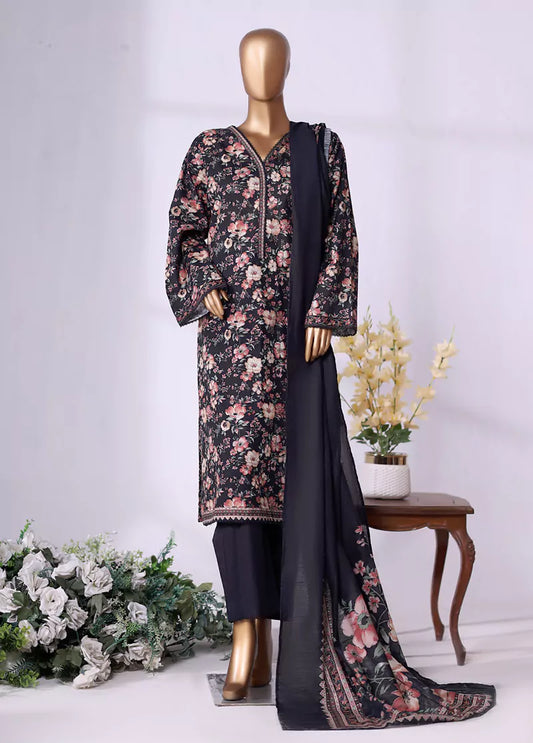 WK-2556-PR- 3 Piece Khaddar Printed Stitched Suit
