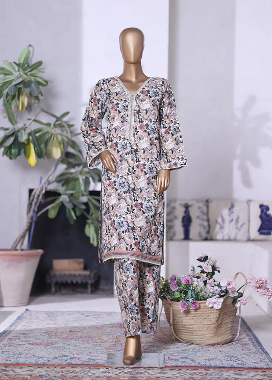 WK-2584-2- 2 Piece Khaddar Printed Stitched Suit