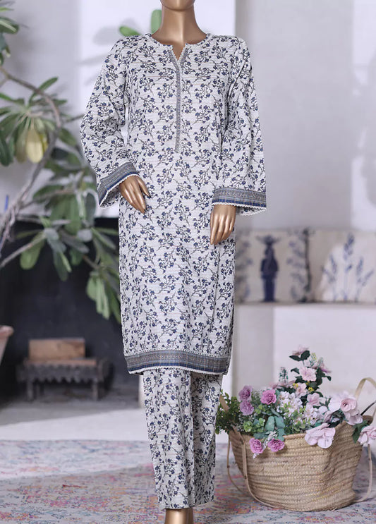 WK-2592-2- 2 Piece Khaddar Printed Stitched Suit
