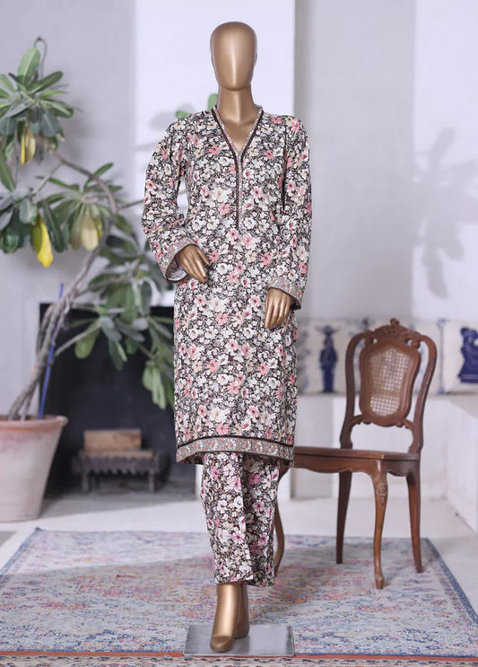 WK-2599-2- 2 Piece Khaddar Printed Stitched Suit